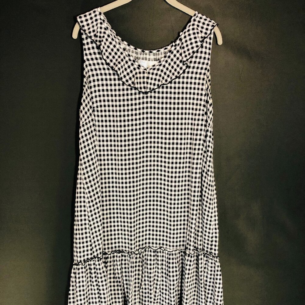 Time and True Gingham Sleeveless Dress – XL